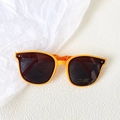 Gafas de sol plegables naranjas para niños con protección UV400 y montura moderna - Montura Amarilla Lentes Grises