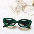 Lunettes de soleil ovales rétro avec monture épaisse verte et verres foncés style hip-hop - Vert