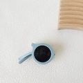 Matte grey-blue round polarized sunglasses for kids in minimalist Nordic style - Blue