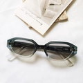 Fashionable small frame polygon sunglasses with grey-green gradient finish on fabric - Gradient Green