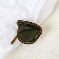 Gafas de sol plegables verde oliva para niños con protección UV400 total - Verde Transparente