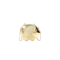 Elegante goldene Abendtasche in Fischform mit feinen Schuppen und Metallkugelkette - Gold