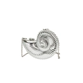 Zilveren avondtas in nautilusschelpvorm met glanzende metallic afwerking en ketting - Zilver