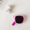 Occhiali da sole pieghevoli rosa-viola per bambini con lenti rotonde e protezione UV - Montatura Rosa Gamba Rosso Rosa