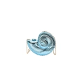 Metallic blauwe nautilus schelp clutch tas met gouden ketting voor dames - Blauw