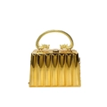 Goldene Acryl-Box-Tasche mit Drachengriffen und metallischer Streifentextur - Stil 2 Vertikale Streifen / Gold
