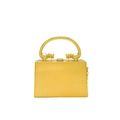 Goldene Acryl-Box-Clutch mit traditionell geschnitztem Metallgriff im Drachen-Design - Stil 1 Glatte Spiegeloberfläche / Gold