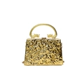 Goldene Acryl-Abendtasche mit kunstvollen Drachengriffen und gehämmerter Lava-Struktur - Stil 3 Gehämmerte Textur / Gold