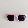 Pink foldable kids square sunglasses with UV400 protection and matte finish frame - Light Pink Light Purple Leg