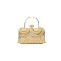 Chic gold evening bag with sequins, wave patterns, and a diamond-encrusted clasp - Wave Sequin Gold Style
