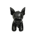 Quirky black puppy crossbody bag in glossy faux leather with studded collar decoration - Black