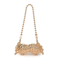 Elegante borsa da sera creativa in metallo oro rosa a forma di arachide con catena - Oro