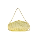 Luxe gouden acryl clutch tas met golfstructuur en een elegante gouden balketting - Stijl 1 Goud