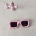 Pink trendy kids square frame sunglasses with UV400 protection and CE certification - Square / Pink