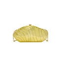 Elegante gouden acryl avondtasje met golftextuur en metalen ketting schouderband - Stijl 2 Goud