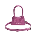 Mini pink crossbody bag with metallic sheen, twin handles and silver MISU&MADER logo - Pink