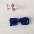 Lunettes de soleil rectangulaires bleu vif pour enfants avec monture large et protection UV400 - Carré / Bleu