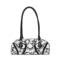 Borsa a spalla chic con stampa a serpente, finiture in pelle nera e borchie - Bianco (Stampa Serpente Bianco e Nero)
