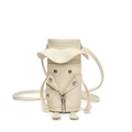 Borsa a tracolla cilindrica bianco crema con design creativo di personaggi dei cartoni - Bianco
