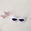 Lunettes de soleil blanches tendance pour enfants avec verres noirs protection UV400 - Œil de chat / Blanc
