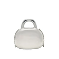 Bolso de concha en acrílico plateado con cadena de metal y forma de guijarro para mujer - Plateado