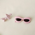 Lunettes de soleil œil-de-chat roses pour enfants avec protection UV400 et décor chiot - Œil de chat / Rose