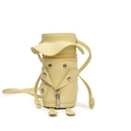 Creative yellow cartoon cylinder crossbody bag with a mini 3D biker jacket design - Yellow