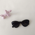 Lunettes de soleil noires irrégulières pour enfants avec protection UV 400 chic - Œil de chat / Noir