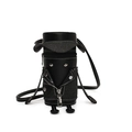 Mini cartoon character crossbody bag in black leather and canvas with 3D limb details - Black
