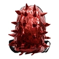 Zaino punk rosso metallizzato con borchie 3D e spallacci in nylon nero regolabili - Rosso