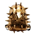 Zaino a riccio dorato lucido con borchie 3D e finitura metallica a specchio - Oro