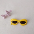 Lunettes de soleil enfant rondes jaune vif avec verres de protection UV400 - Œil de chat / Jaune