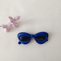 Lunettes de soleil pour enfants bleu foncé avec monture ronde et protection UV400 - Œil de chat / Bleu