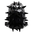 Zaino a riccio nero lucido con grandi borchie coniche 3D in stile punk alla moda - Nero