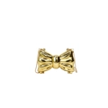 Chic gold bow-shaped metal hard shell mini evening bag with a pearl chain strap - Gold (Thin Chain)