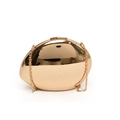 Polierte, roségoldene Abendtasche in Kieselform mit feiner Metallkette für Damen - Gold