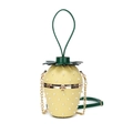Crossbody strawberry-shaped round bag in yellow leather with white pearl studs - Yellow Pearl