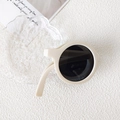 Retro cream round frame sunglasses for kids with dark lenses and minimalist style - Small Round Frame White