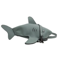 Cute gray-blue shark crossbody bag in matte PU leather with detachable shoulder strap - Green