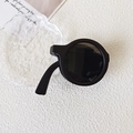 Retro black round foldable sunglasses for toddlers with matte finish and UV protection - Small Round Frame Black