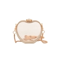 Chic transparent acrylic heart-shaped crossbody bag with gold bear clasp and chain strap - Heart