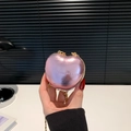 Bolso bandolera de manzana en forma de corazón rosa metalizado con cadena de oro - Rosa