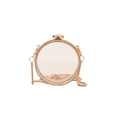 Round transparent acrylic mini bag with rose gold frame and elegant snake chain - Round