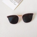 Pink vintage frame sunglasses for kids with dark grey lenses and silver square accents - One-Dot Jelly Pink