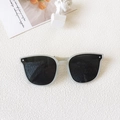 Retro light gray translucent sunglasses for kids with dark lenses and silver studs - One-Dot Jelly Blue