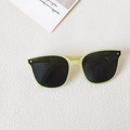 Retro light green baby sunglasses with dark lenses and stylish square metal accents - One-Dot Jelly Green