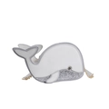 Cute whale-shaped crossbody bag in white and grey faux leather with glitter details - White