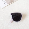 Portable folding kids sunglasses in light purple frame with dark lenses for travel - One-Dot Purple