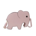 Pink cartoon elephant shoulder bag in premium faux leather with gold-tone hardware - Pink