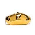 Chic pebble-shaped acrylic evening clutch bag in mirrored gold finish with chain strap - Gold